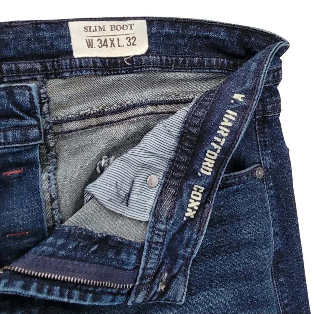 AXEL Men’s Slim Boot Jeans Newcastle Wash Blue Stretch Denim